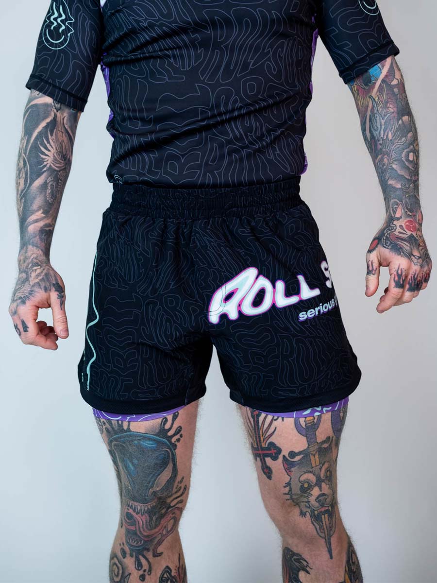 The Rave Ultraviolet Brain Freeze 2 in 1 Jiu Jitsu Shorts