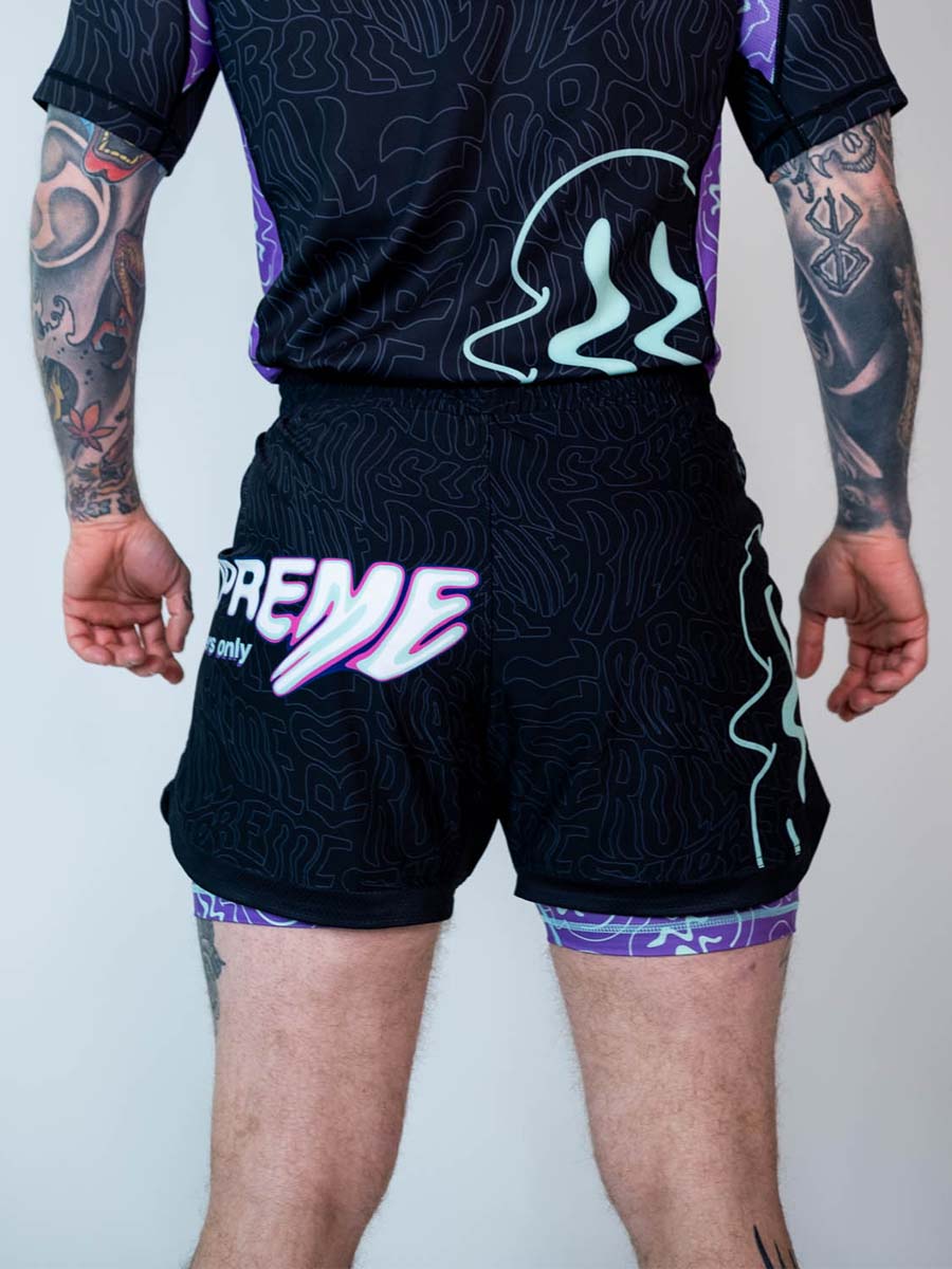 The Rave Ultraviolet Brain Freeze 2 in 1 Jiu Jitsu Shorts - Image 8