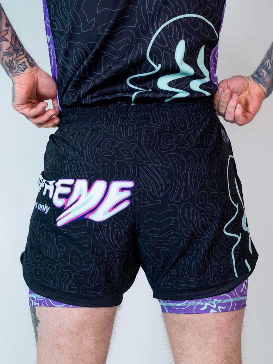 The Rave Ultraviolet Brain Freeze 2 in 1 Jiu Jitsu Shorts - Image 7