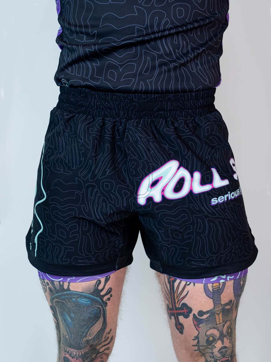 The Rave Ultraviolet Brain Freeze 2 in 1 Jiu Jitsu Shorts - Image 3
