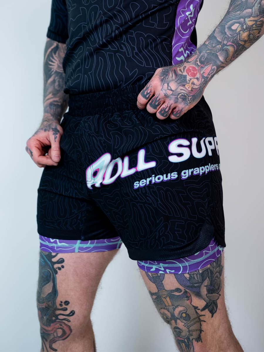 The Rave Ultraviolet Brain Freeze 2 in 1 Jiu Jitsu Shorts - Image 6